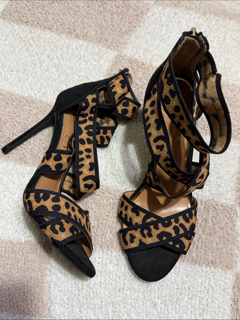 Jessica Simpson animal print heels